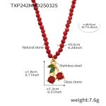 color: TXP242-Natural Stone Beaded Necklace 40+5cm