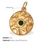 color: PJ517GNG Green Rhinestone Gold Pendant