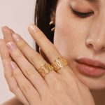 Ring Ring Cold Hollow Ring Crisscross Stainless Steel 18K Gold Plating Index Finger Ring