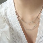 color: P1057-Steel Color Necklace 40+45+5cm