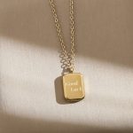 color: Square Gold Necklace C-034