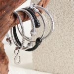 Simple Retro Bracelet All-Match Non-Fading Stainless Steel Plated Open Brushed Small Waist Bracelet