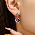 Personality Lucky Four-Leaf Flower Eardrops Earrings Stainless Steel Plated 18K Gold Light Luxury Female Accessories Earrings