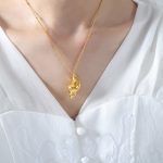 color: P1661-Gold Necklace -40+5cm