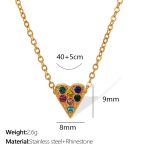color: XL215 Multicolor Rhinestone Gold Necklace