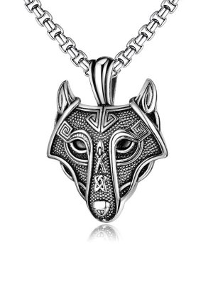 New Celtic Wolf Head Necklace Nordic Pendant Hanging Ornament Ornament