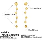 color: TXF526-B Style Round Hammered Gold Earrings