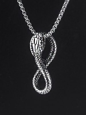 Hip Hop Eagle Six-Pointed Star Stainless Steel Pearl Chain Necklace Vintage Pendant Ornaments