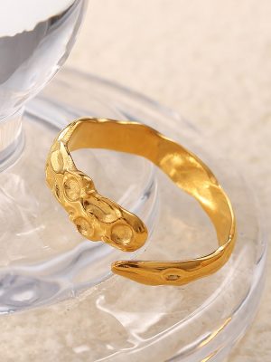 Design Personality Advanced Ring Light Luxury Irregular Opening Ring Ornament