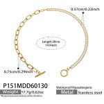 color: P151-Gold Necklace -38cm