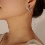 color: F1269-Steel Color Earrings