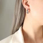 color: F197-Steel Color Earrings
