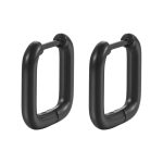 color: Round Wire Square Ear Cuff Black 1 PC
