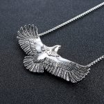 Hip Hop Exaggerated Eagle Pearl Chain Necklace Stainless Steel Retro Pendant Ornaments