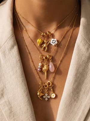 DIY Detachable Multi-Layer Twin Bear Smiley Face Multi-Element Pendant Clavicle Chain