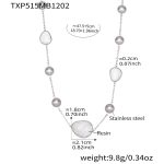 color: TXP515-White Resin Steel Color Necklace 47.5+5cm