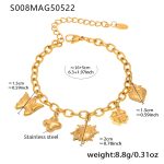 color: S008-Gold DIY Multi-charm Anklet 16+5cm