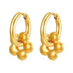 color: 2.5*12 Plain Ring Five-petal Flower Gold Ear Cuff