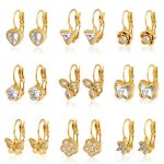 Stainless Steel Diamond Ear Clip Female Flower Bow Tie Earrings Non-Piercing Earrings Light Luxury Ornament