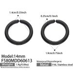 color: F580-Black Earrings -Inner Diameter 14mm