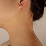 color: F506-Gold Three Beads Earrings