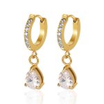 color: White Drop Pendant Ear Cuff -1