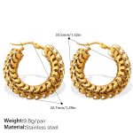 color: EH1278G Gold Hoop Earrings