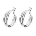 color: Multi-layer Splice Lobster Earrings Steel Color