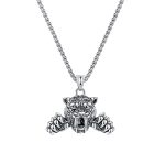 color: Old Tiger Silver + Stainless Steel Chain