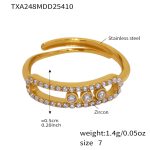 color: TXA248-Gold Zircon Ring -Size 7