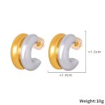 color: F284-Gold-Steel Color Earrings