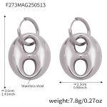 color: F273-Steel Color Coffee Bean Hollow Earrings