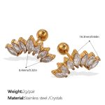 color: EH999WEG Crystal Stone Gold Stud Earrings