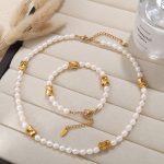 Design Advanced Necklace Bracelet Light Luxury All-Match Beaded Pearl Women