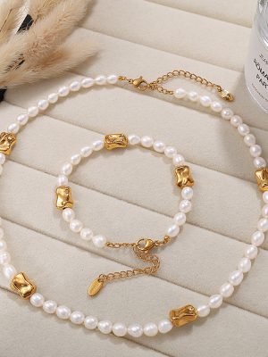 Design Advanced Necklace Bracelet Light Luxury All-Match Beaded Pearl Women