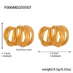 color: F006-Gold Multi-line Pumpkin Earrings