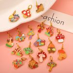 Personalized Cartoon Ornament Accessories Colorful Oil Necklace Mushroom Series Pendant