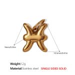 color: PJ431G2 Pisces Gold Solid Pendant