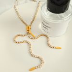 Cold Diamond Long Zipper Necklace Graceful Personality High-Grade Sweater Clavicle Chain Necklace Women