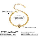 color: TXE558-Gold Bracelet 17.5+8cm