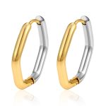 color: Hexagon Two-tone Gold Earrings