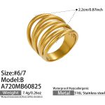 color: A720-B Style Polished Gold Ring / size: US 6