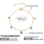 color: TXS065-Blue Zircon Gold Anklet -21+5cm
