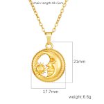color: Gold MS-546 Sun Necklace