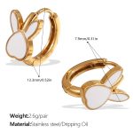 color: EH1044WEG Enamel Gold Small Hoop Earrings