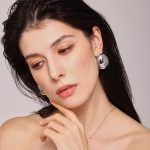 Exaggerated Oval Frosted Brushed Stud Earrings Women's Unique Design Earrings Graceful Earrings
