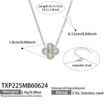 color: TXP225-White Zircon Steel Color Necklace -41.5+5cm