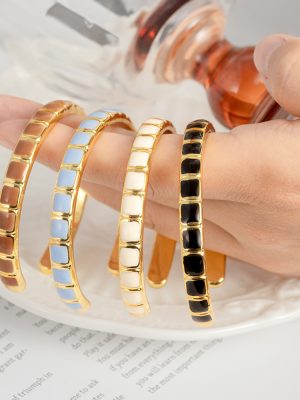 Bamboo Thick Bracelet Adjustable Opening Stainless Steel Women's Light Luxury Bracelet Qualification