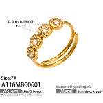 color: A116-Gold White Zircon Ring