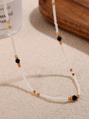 New Chinese Retro Beaded Necklace Design Summer Clavicle Chain Jewelry Women's Simple Advanced